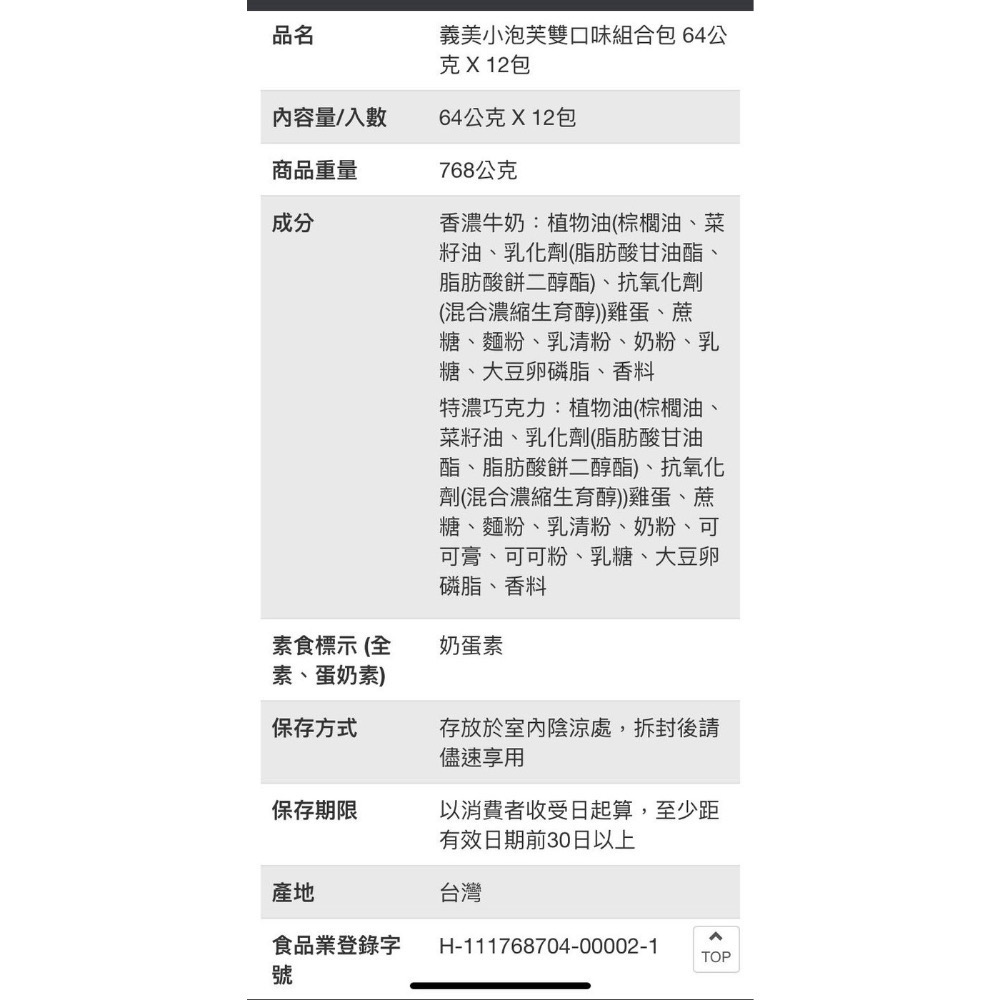 I-MEI 義美小泡芙雙口味組合包(香濃牛奶+特濃巧克力)64公克X12包-吉兒好市多COSTCO代購-細節圖4