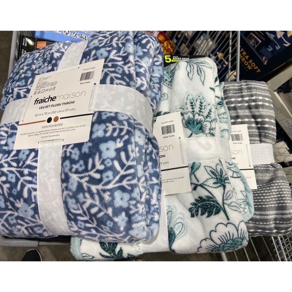 🎉現貨特價！Fraiche Maison印花舒適毯 尺寸:152X177公分(三款花色可選)-吉兒好市多COSTCO-細節圖3