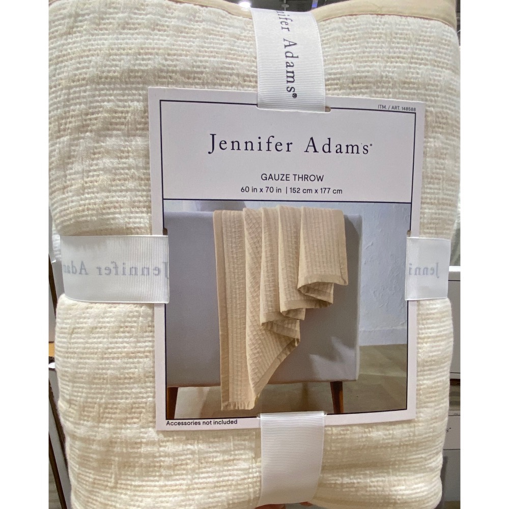 JENNIFER ADAMS 三層紗織紋薄毯 尺寸:152X177公分(三色可選)-吉兒好市多COSTCO代購-規格圖11