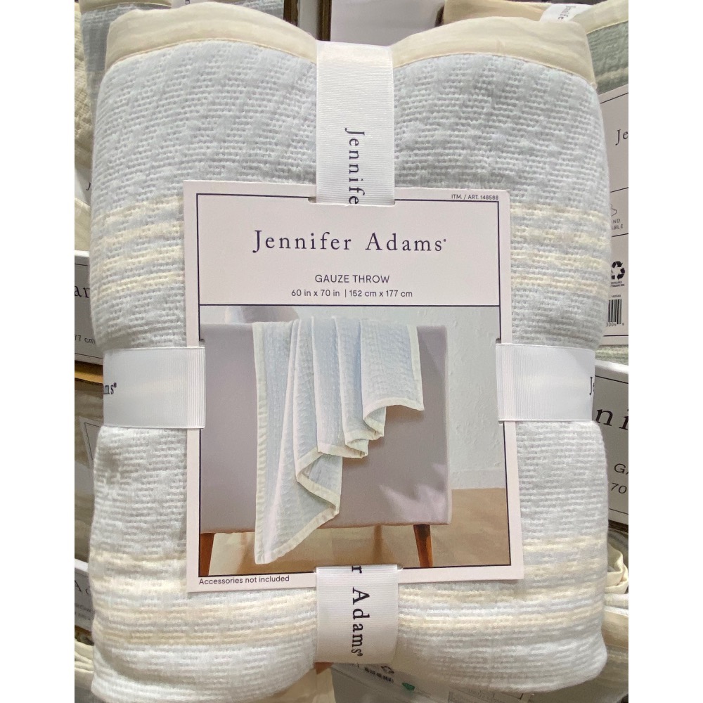 JENNIFER ADAMS 三層紗織紋薄毯 尺寸:152X177公分(三色可選)-吉兒好市多COSTCO代購-規格圖11