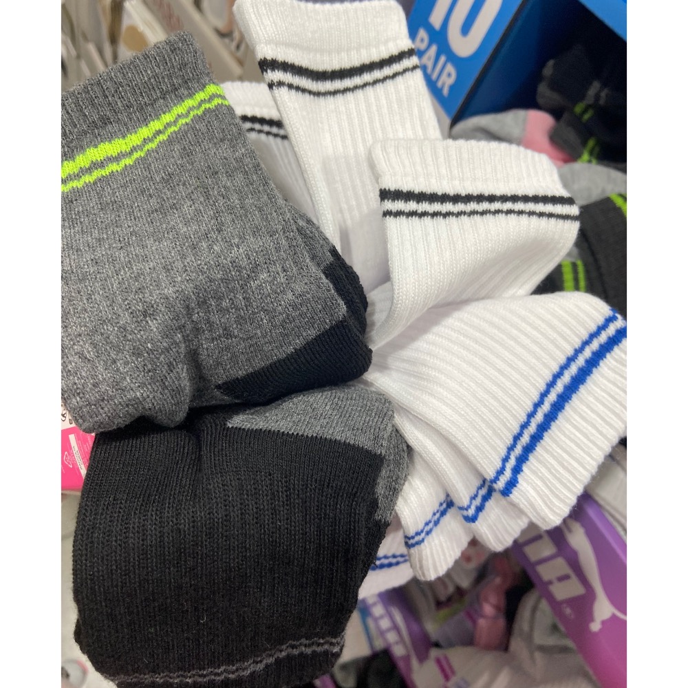 PUMA 兒童中筒襪10雙入 尺寸:19-21公分/21-23公分-吉兒好市多COSTCO代購-細節圖4