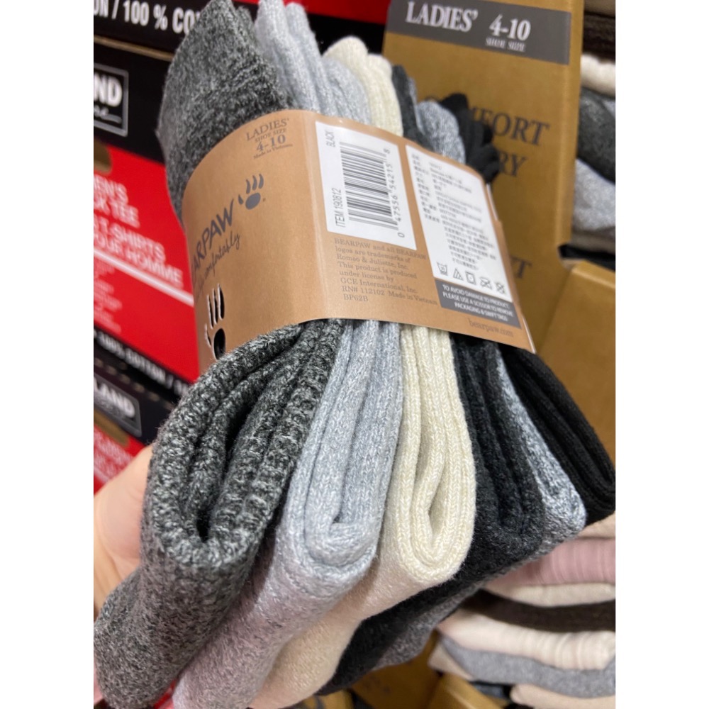 BEARPAW 女中筒襪六入組 尺寸:22~25公分-吉兒好市多COSTCO代購-規格圖11