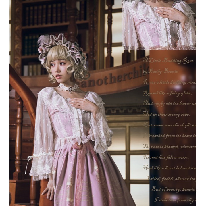 圆点点小姐lolita洋服社 玫瑰之诗—Lolita蕾丝百姬袖搭罩衫-細節圖3