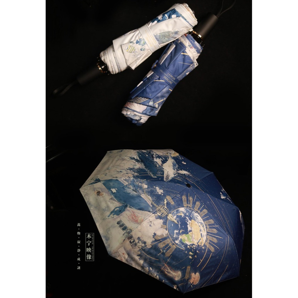 三千空相 萬物寂靜成謎 折傘 藍 Lolita-細節圖2