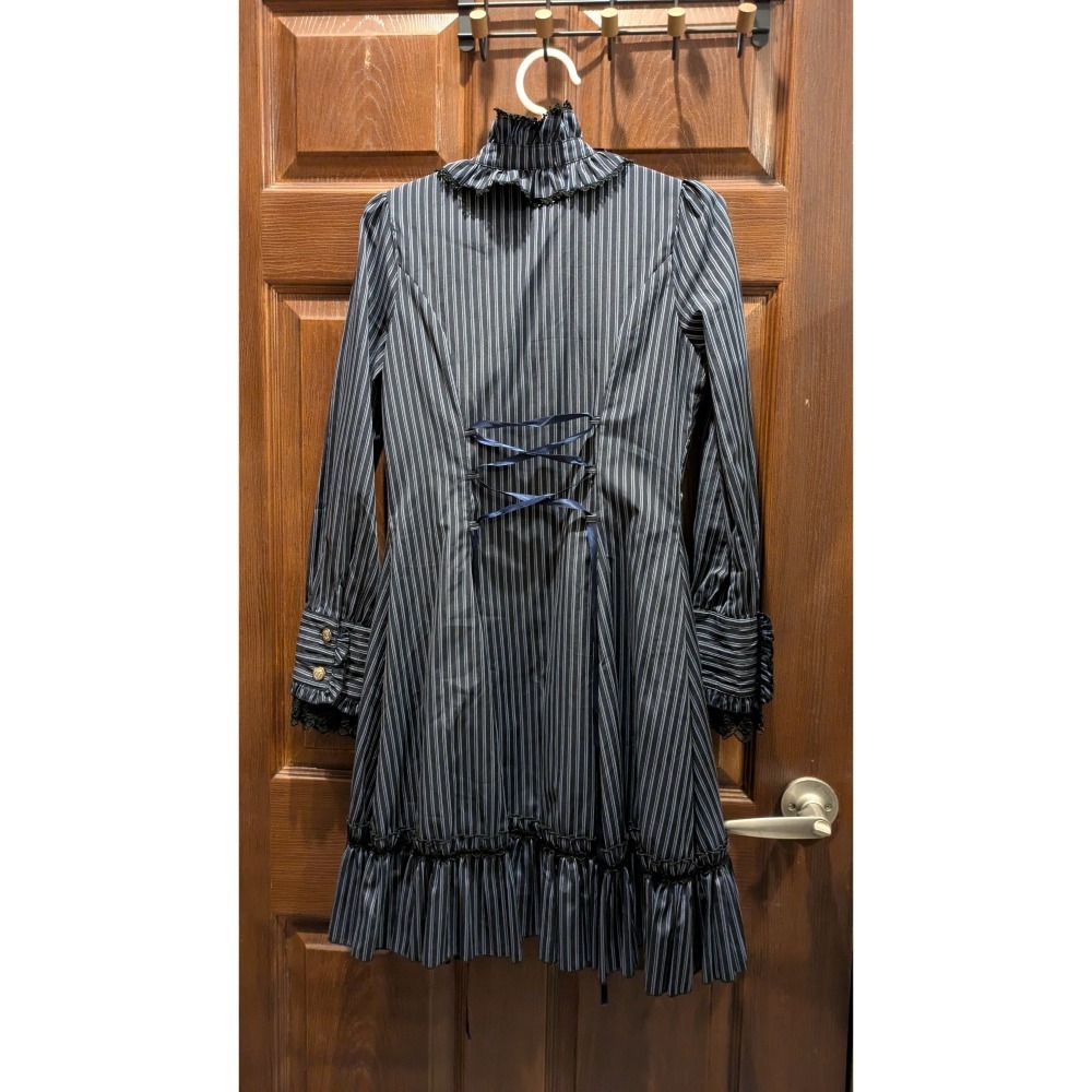 DearCeline DC 開襟條紋 OP 藍 M-細節圖3