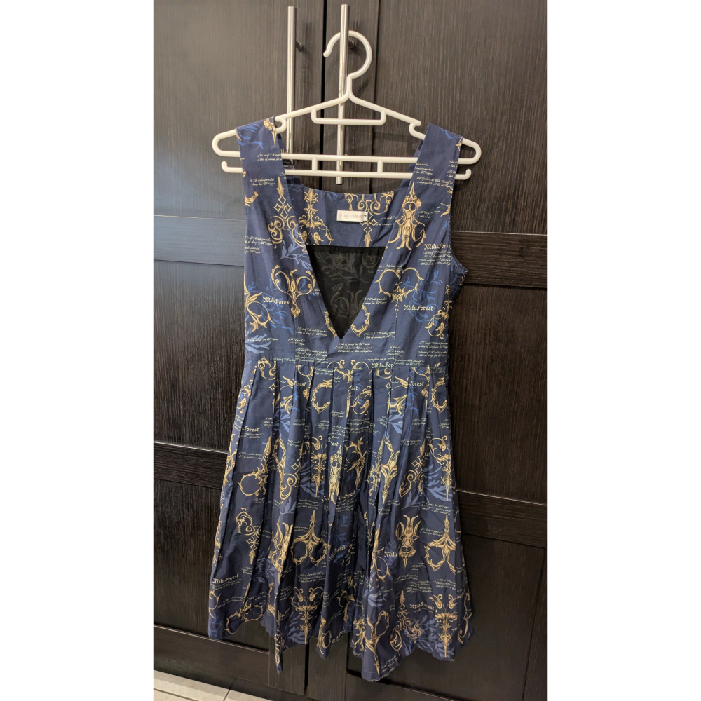 麋鹿森林 古董剪刀  藍M JSK  被改成V領-細節圖2