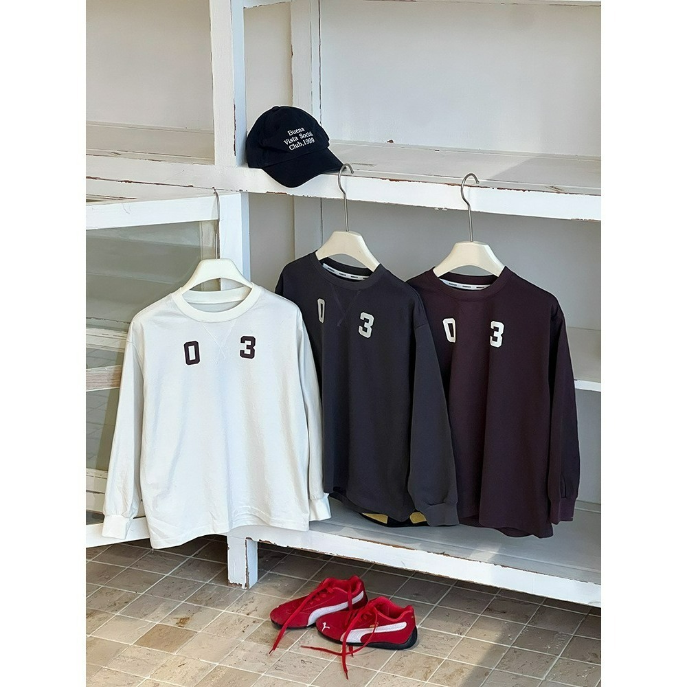 Ambb.kids 秋冬兒童拼接字母寬鬆加厚T-細節圖2