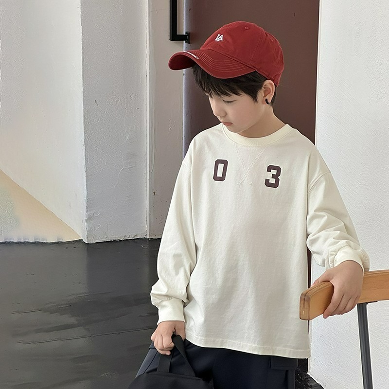 Ambb.kids 秋冬兒童拼接字母寬鬆加厚T-細節圖6