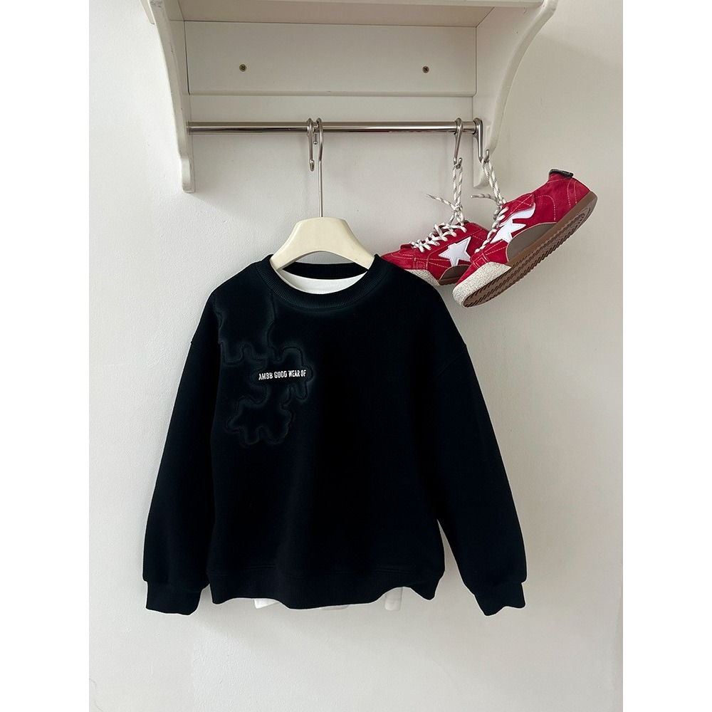 Ambb.kids 秋冬兒童噴色字母加厚衛衣上衣-細節圖6