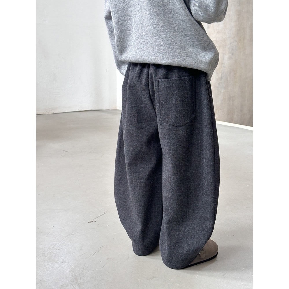 Ambb.kids 秋冬兒童水洗棉拼接彎刀休閒褲-細節圖3