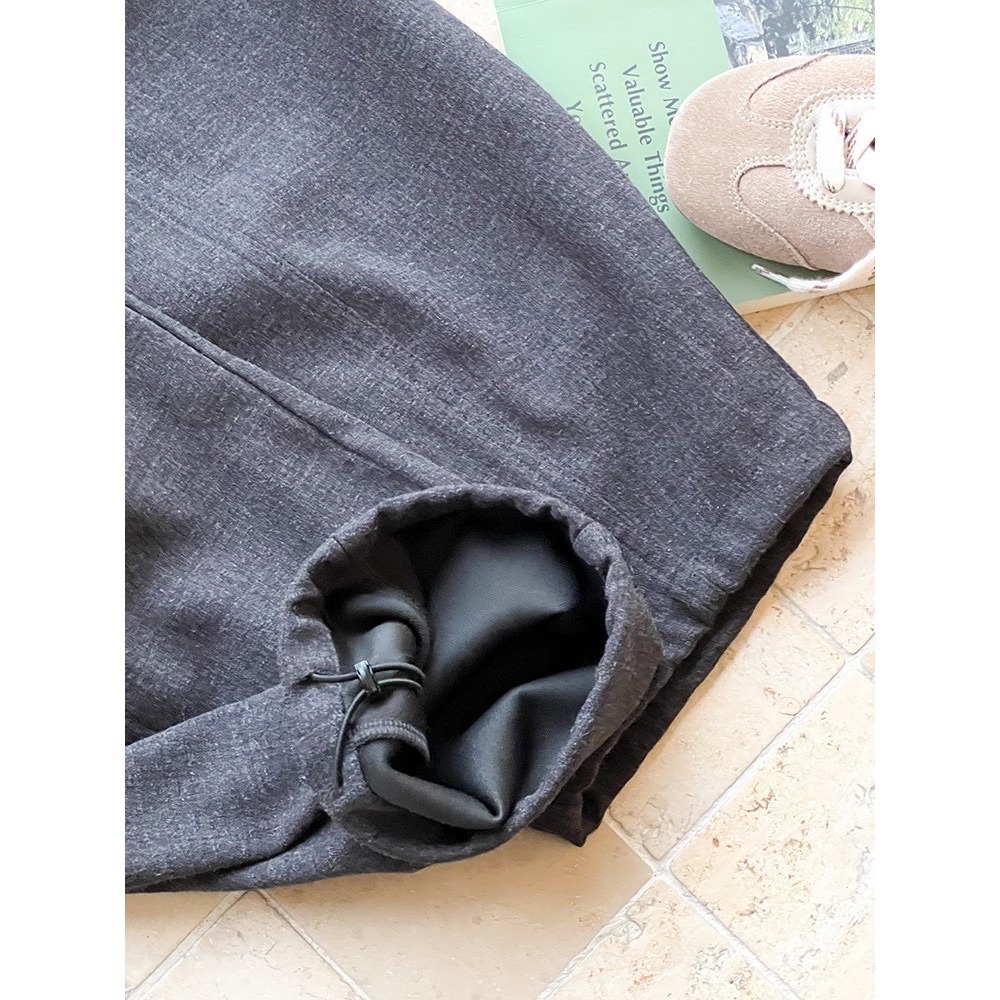 Ambb.kids 秋冬兒童水洗棉拼接彎刀休閒褲-細節圖5