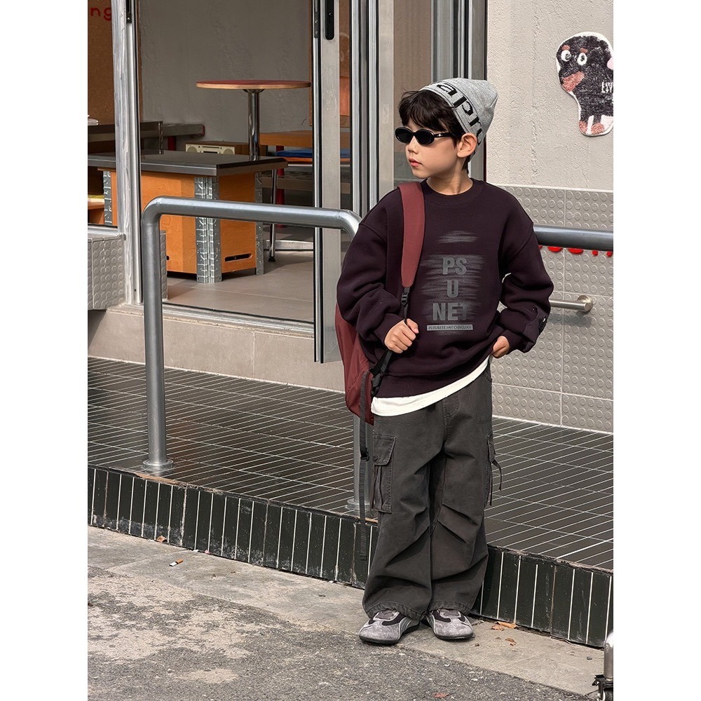 Ambb.kids 秋冬兒童酷炫字母奧粒絨衛衣-規格圖9