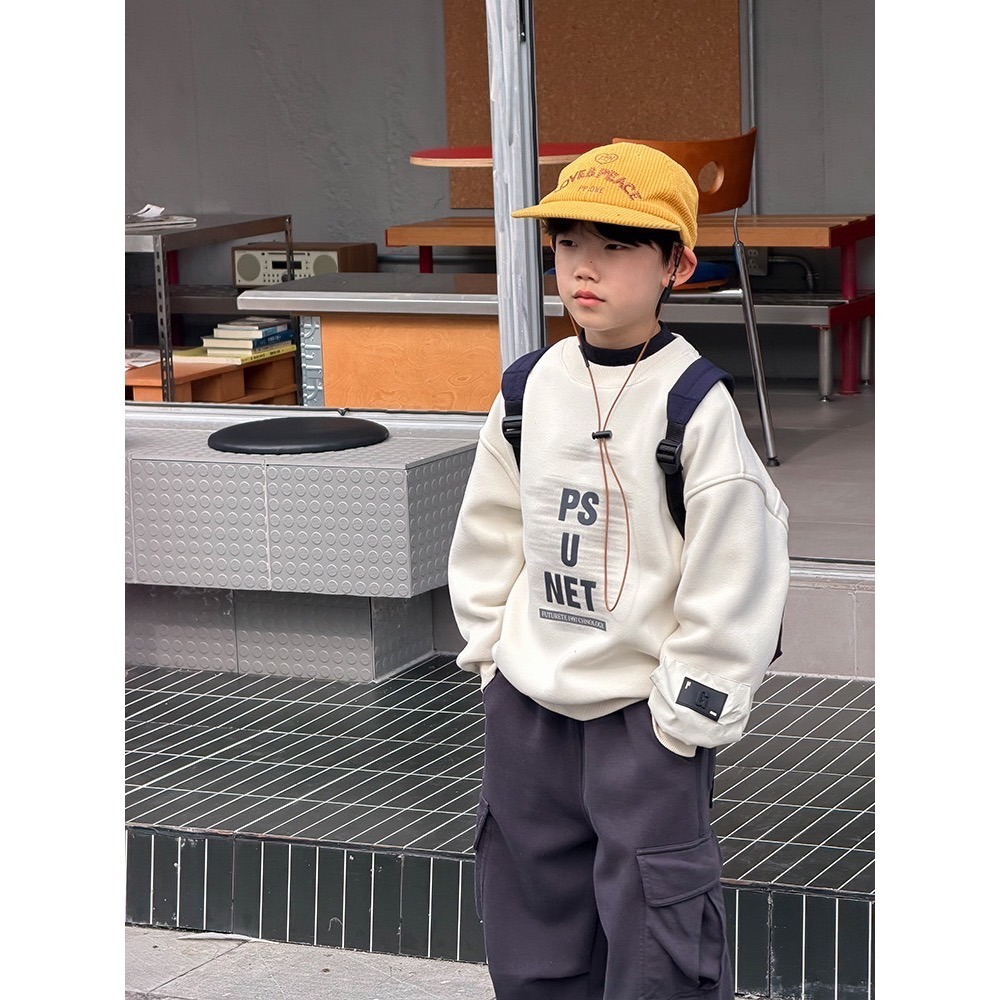 Ambb.kids 秋冬兒童酷炫字母奧粒絨衛衣-規格圖9