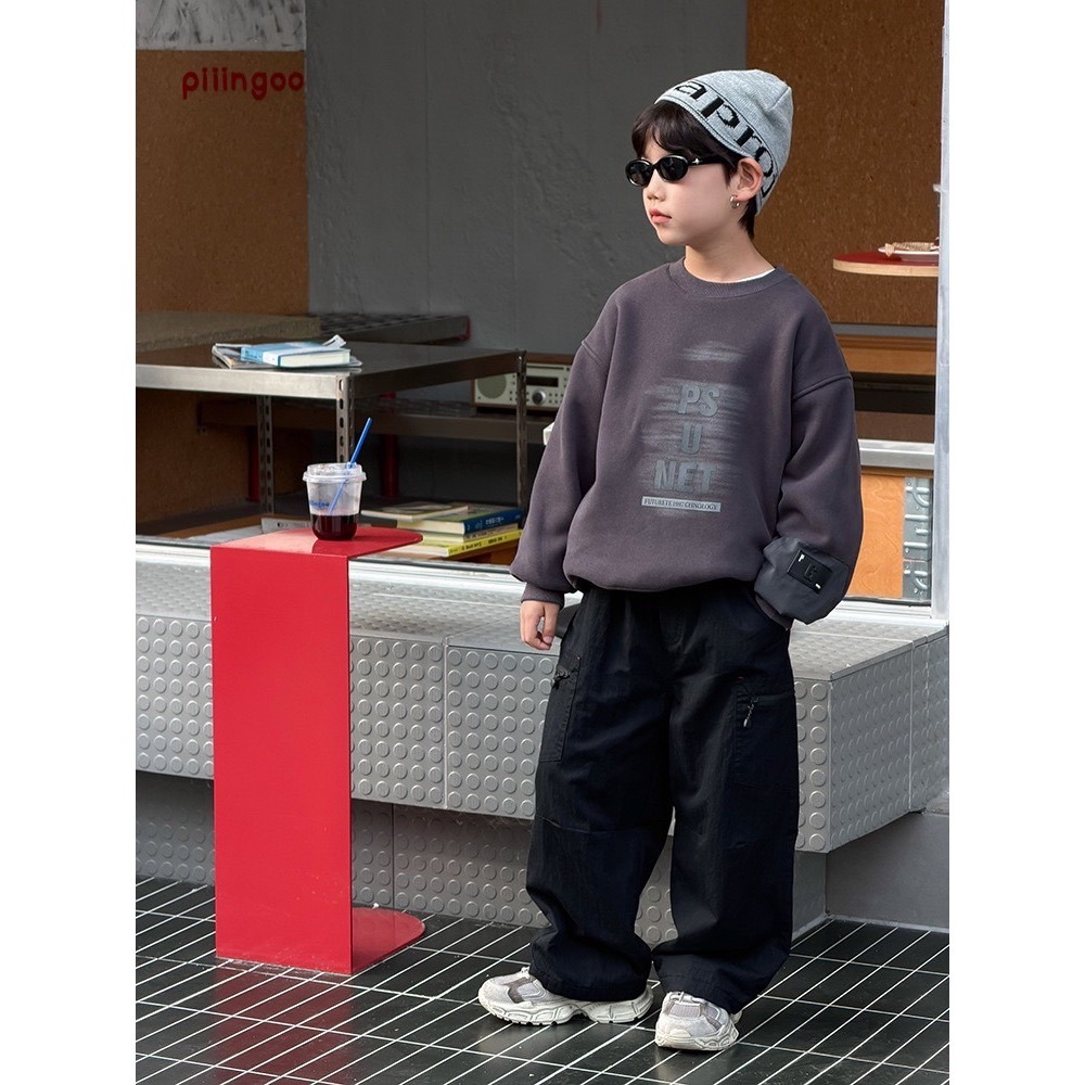 Ambb.kids 秋冬兒童酷炫字母奧粒絨衛衣-規格圖9