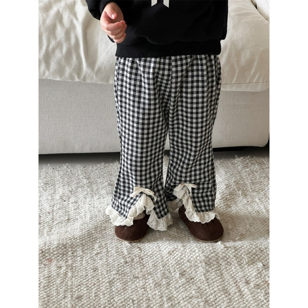 NOZI 寶寶春秋季花邊領衛衣/格子褲-細節圖5