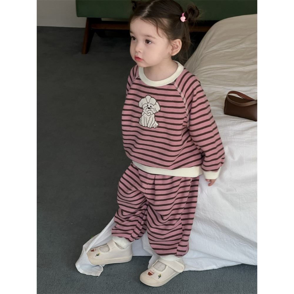 NOZI 寶寶春秋季狗狗條紋套裝-規格圖4