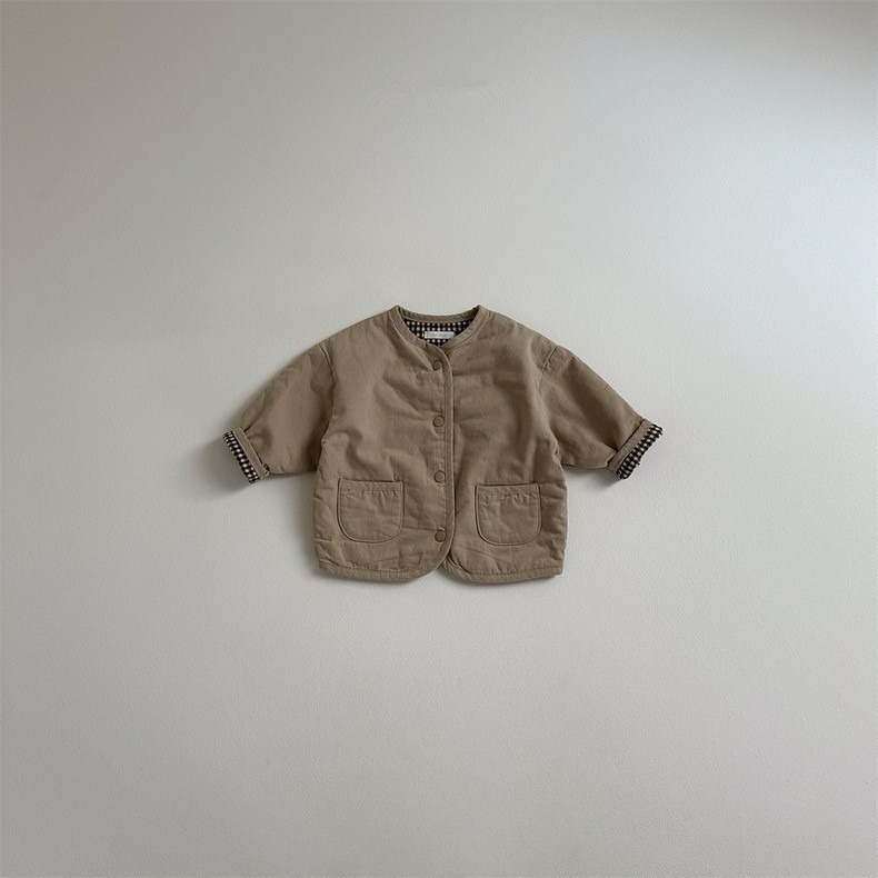 NOZI 寶寶春秋季韓版兩面穿格子外套-規格圖5