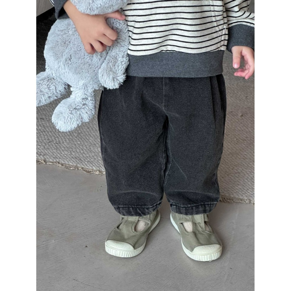 NOZI 寶寶秋冬純色背心/條紋連帽衛衣/牛仔褲-細節圖4