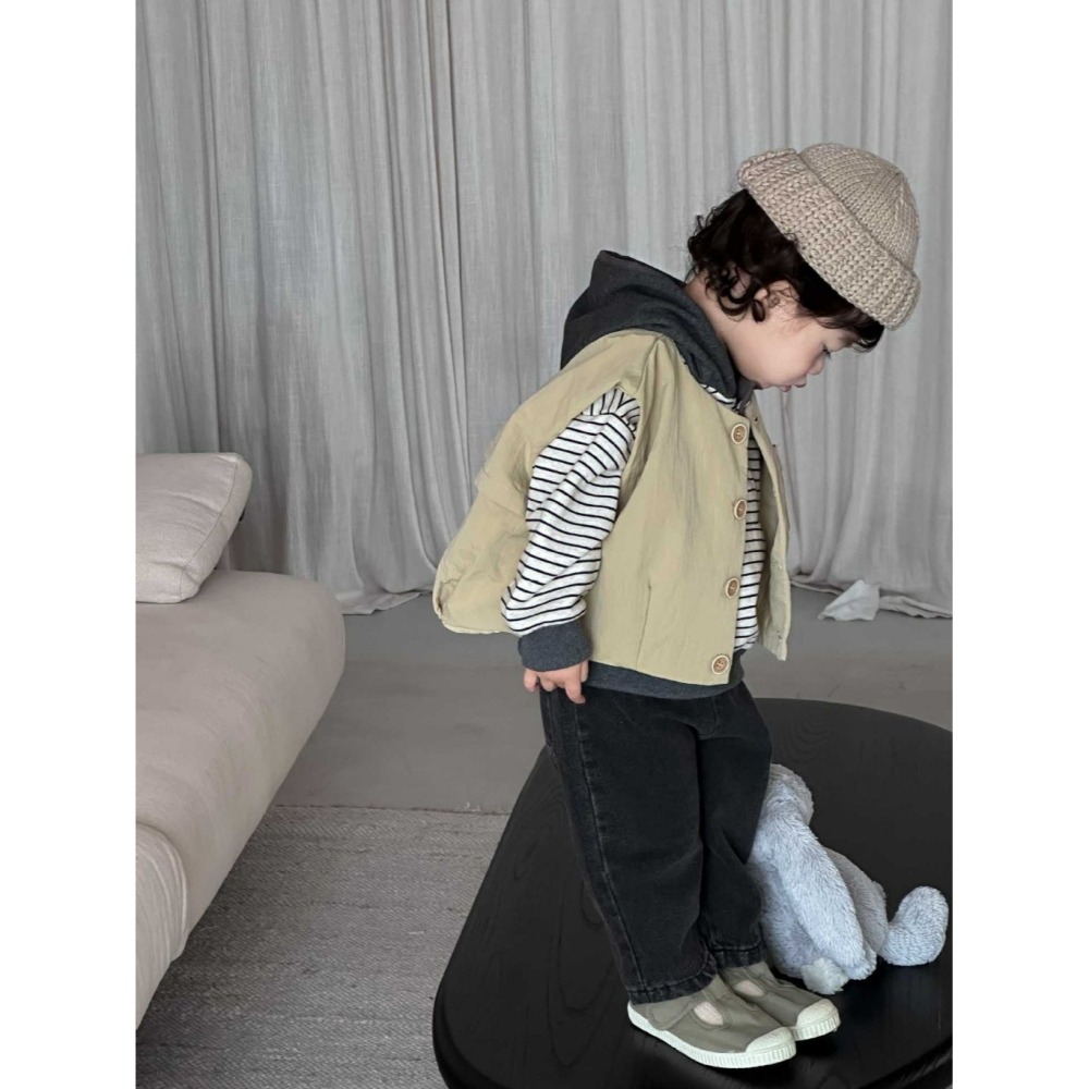 NOZI 寶寶秋冬純色背心/條紋連帽衛衣/牛仔褲-細節圖5