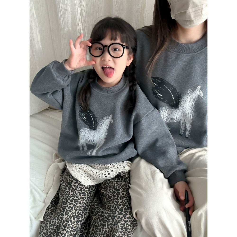 親子裝馬年限定長袖衛衣(加絨)-成人-細節圖5