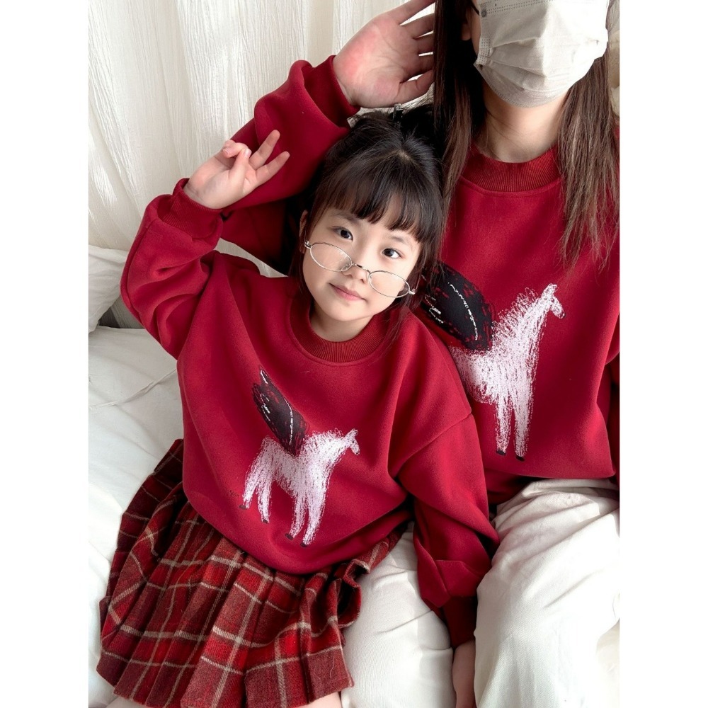 親子裝馬年限定長袖衛衣(加絨)-成人-規格圖5