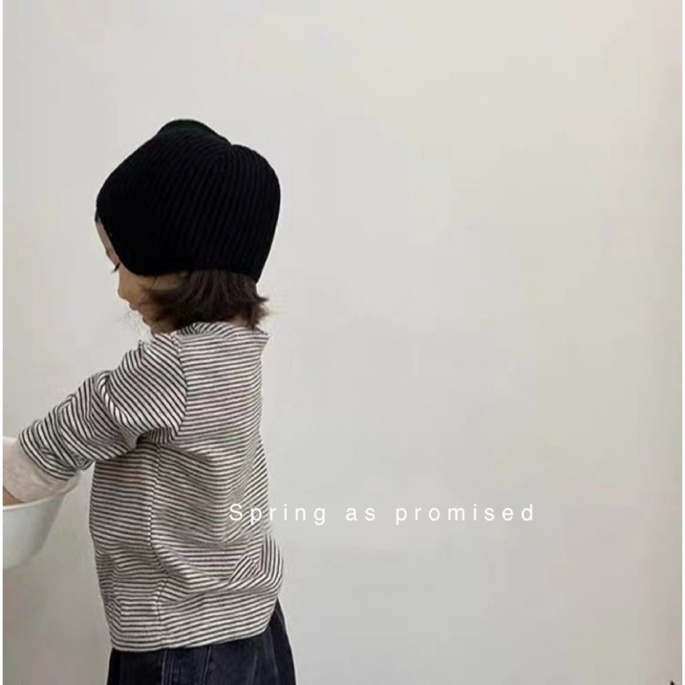 GL-kids 兒童條紋拼色口袋長袖T恤-細節圖5