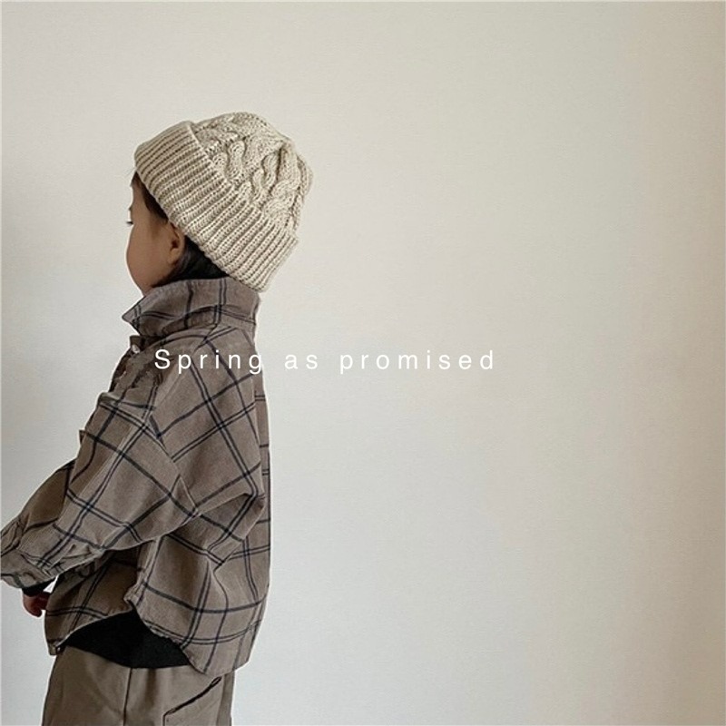 GL-kids 兒童燈芯絨格子長袖襯衫-細節圖4