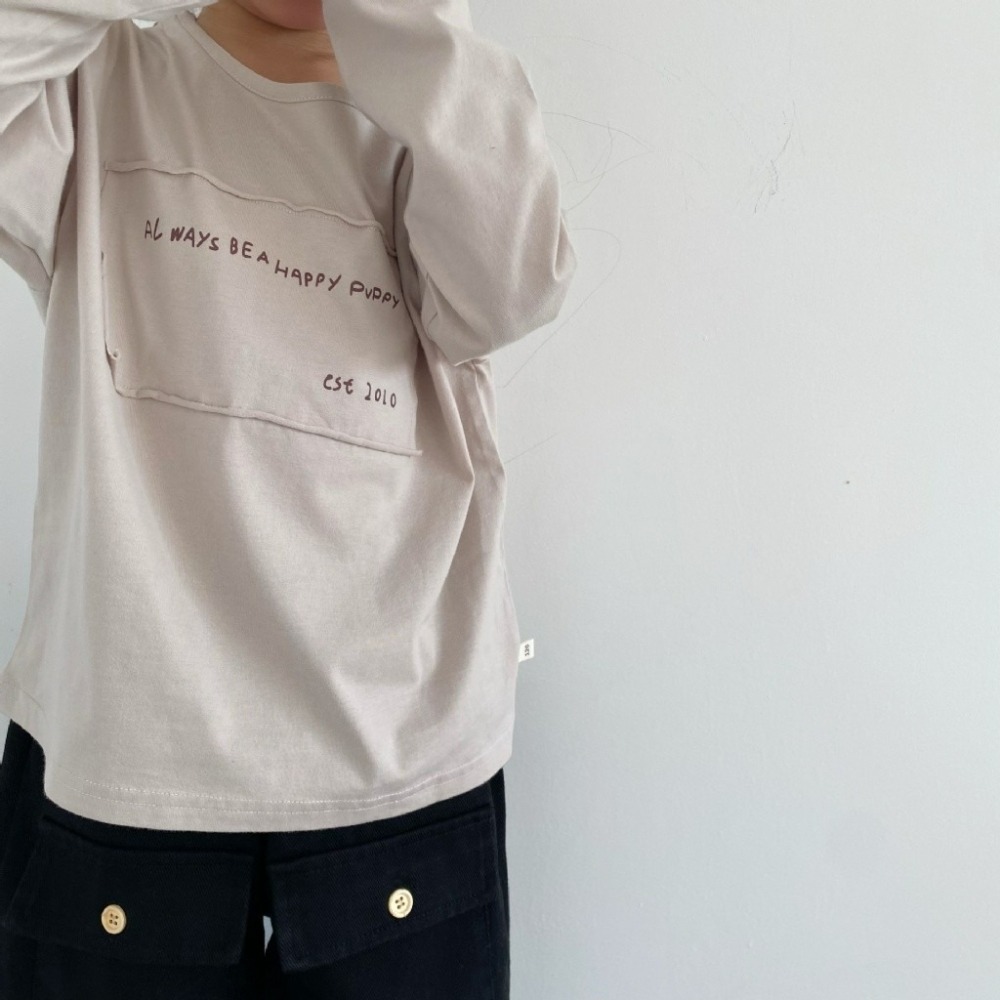 GL-kids 兒童貼布字母印花長袖打底衫-細節圖3