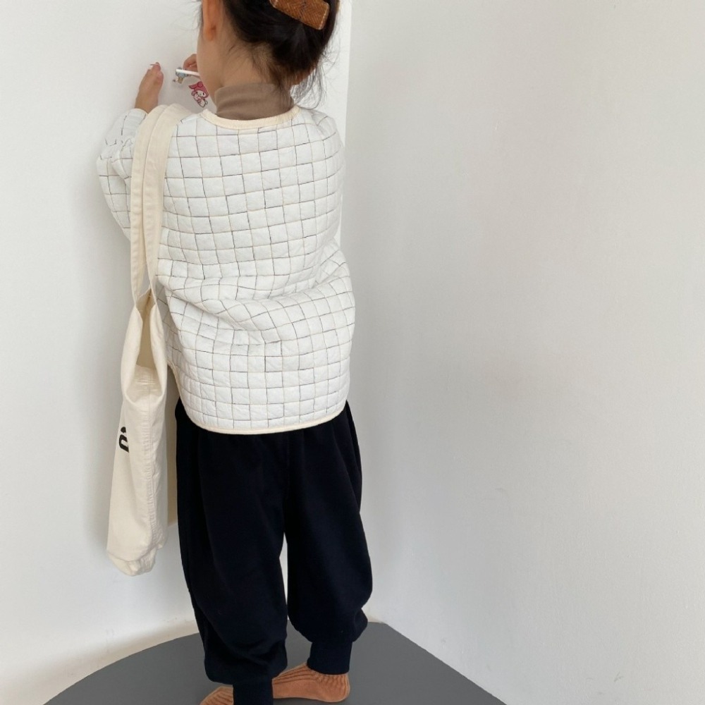 GL-kids 兒童跳色線壓格加棉外套-細節圖3