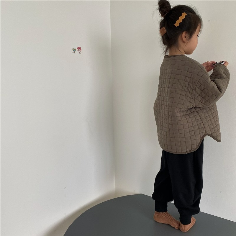 GL-kids 兒童跳色線壓格加棉外套-細節圖4