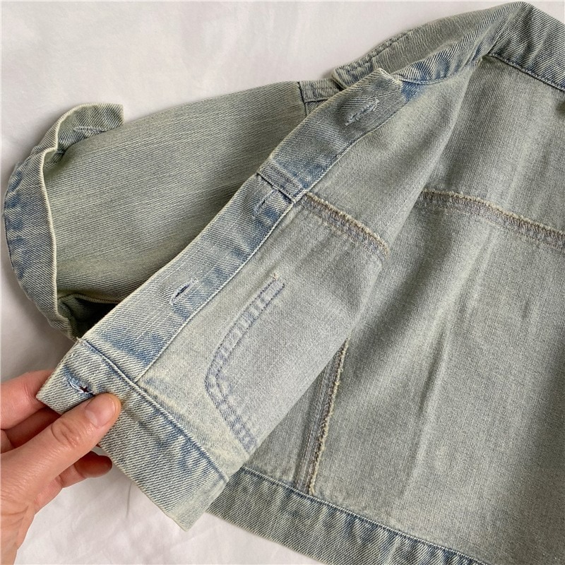 GL-kids 兒童磨白牛仔襯衫開衫-細節圖5