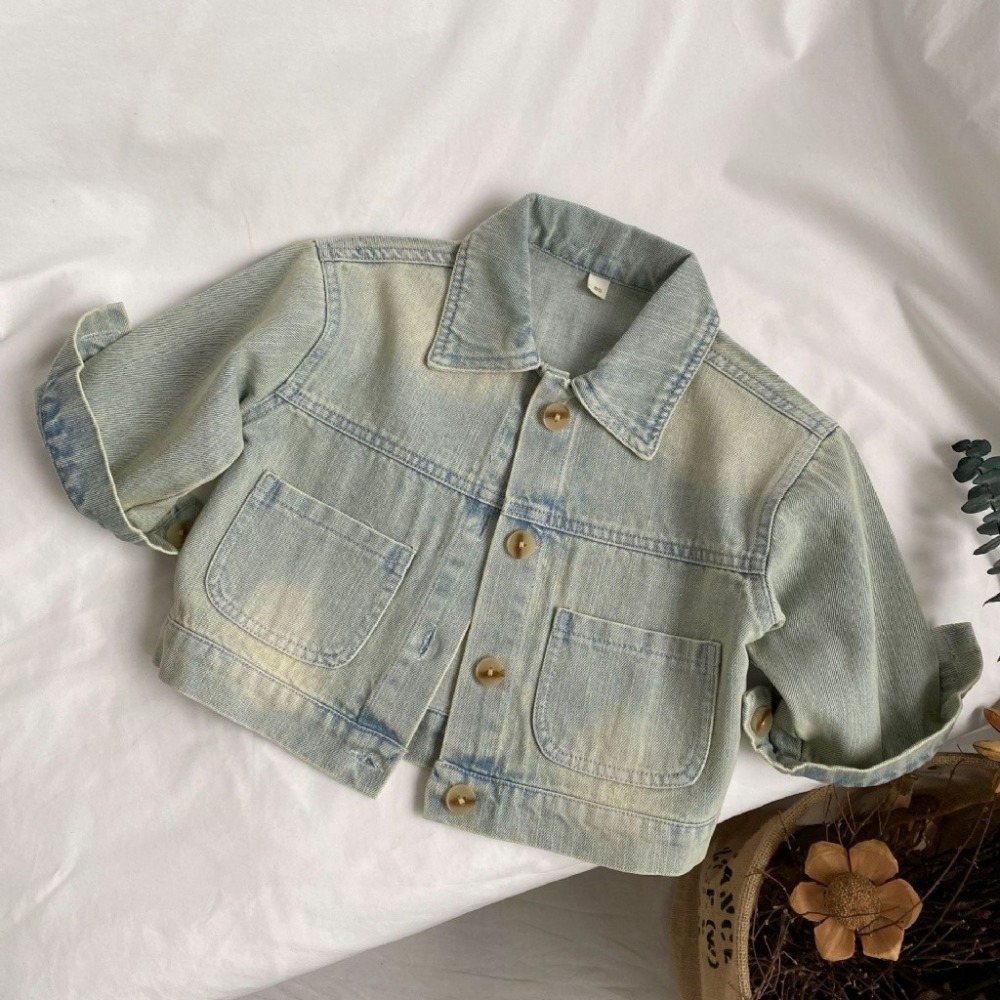 GL-kids 兒童磨白牛仔襯衫開衫-規格圖5