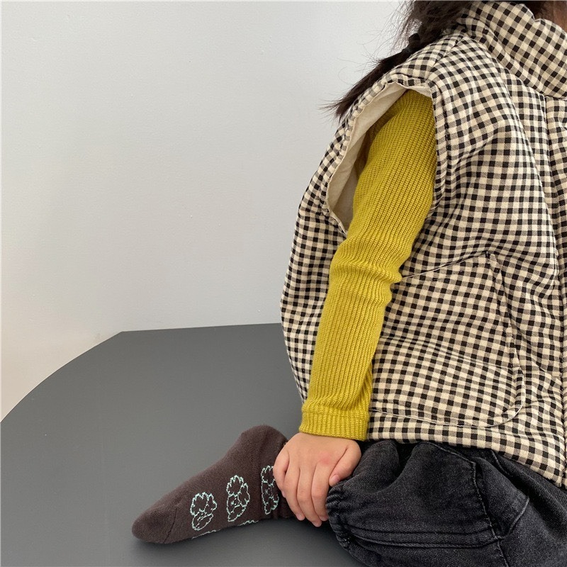 GL-kids 兒童大口袋格子加棉馬甲背心-細節圖2