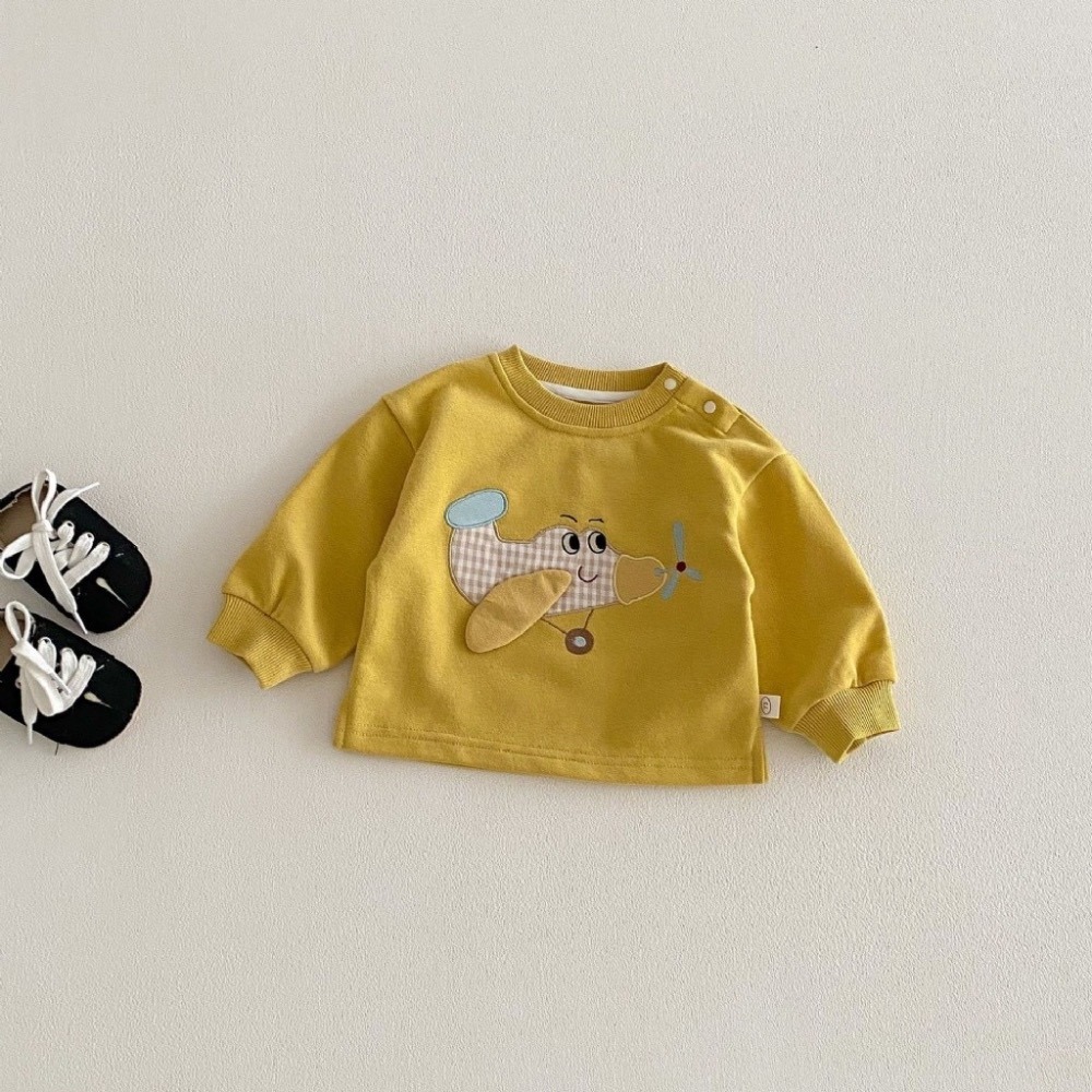 寶寶小車車卡通貼布長袖衛衣-細節圖5