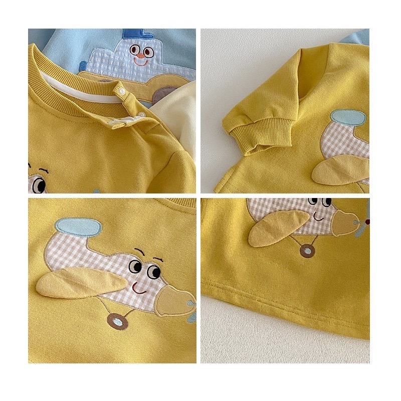 寶寶小車車卡通貼布長袖衛衣-細節圖8