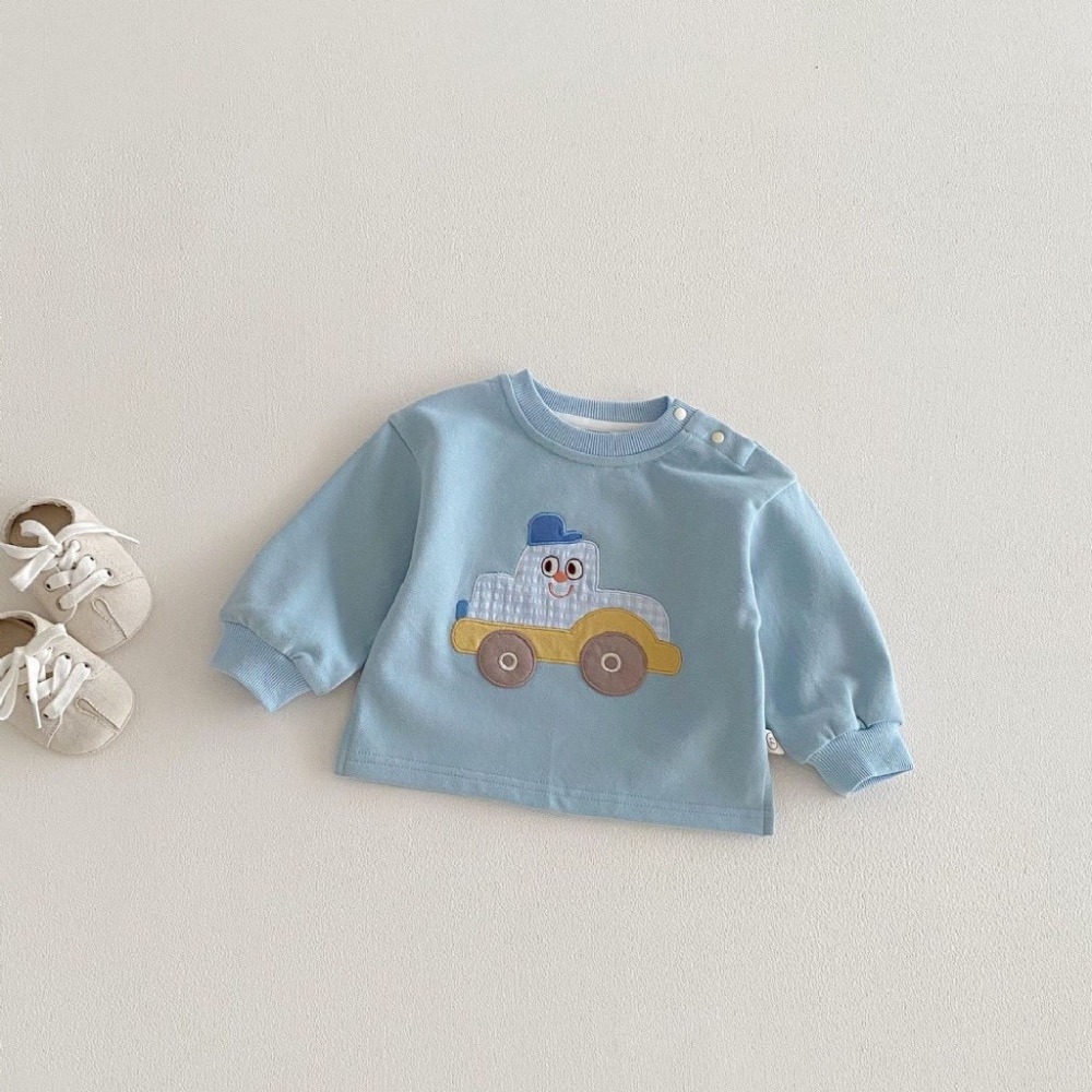 寶寶小車車卡通貼布長袖衛衣-規格圖8