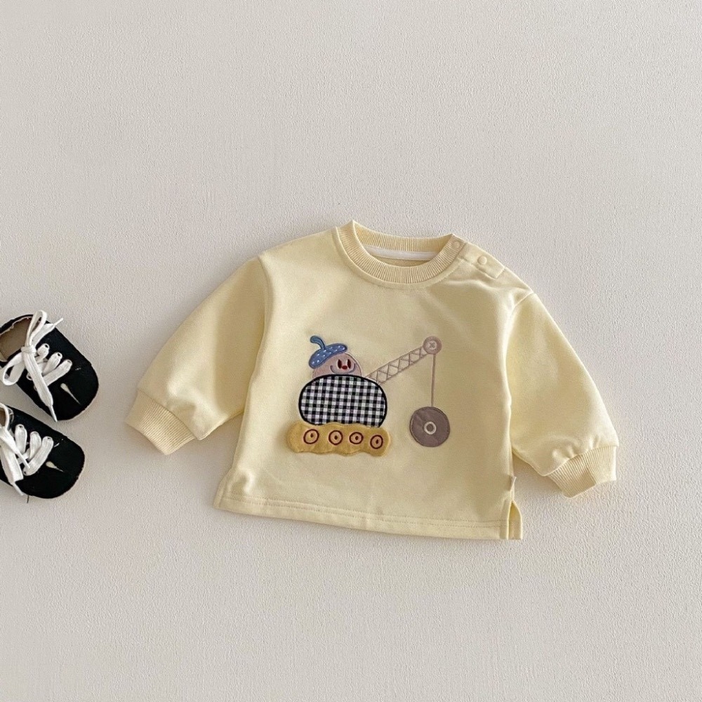 寶寶小車車卡通貼布長袖衛衣-規格圖8