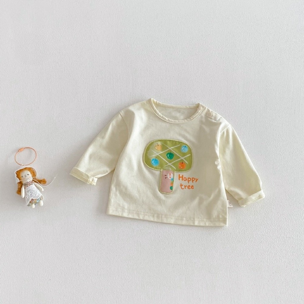 寶寶韓版可愛動物條紋純色貼布上衣-細節圖10