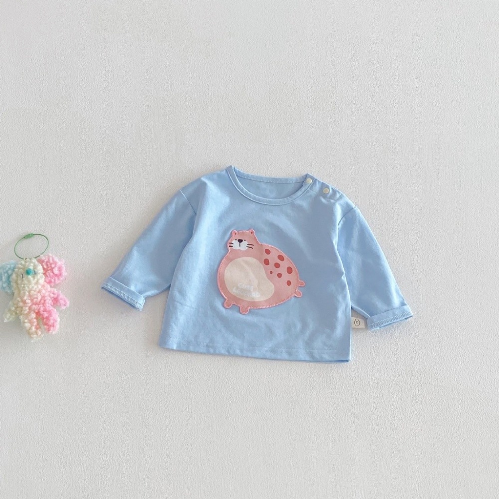 寶寶韓版可愛動物條紋純色貼布上衣-規格圖11