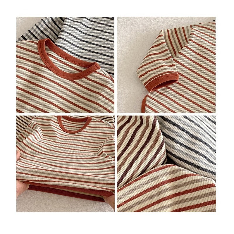 寶寶韓版撞色條紋內搭長袖上衣-細節圖8