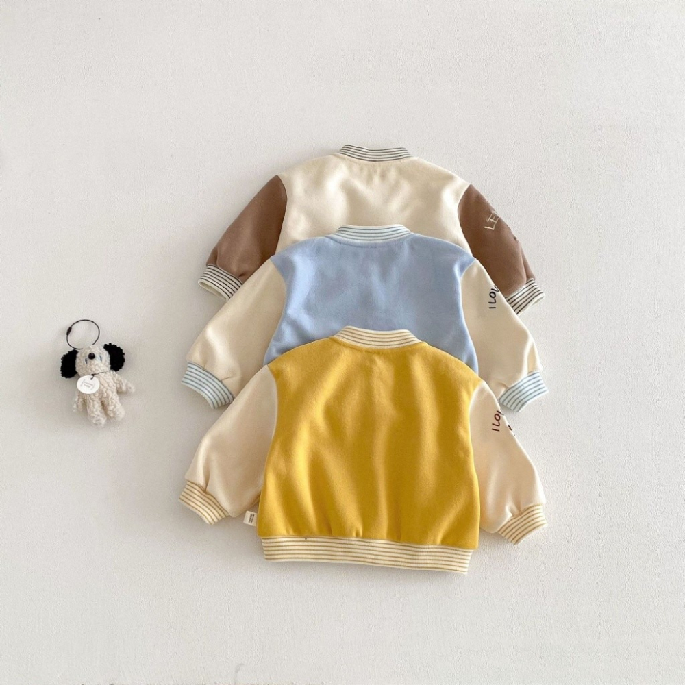 寶寶韓版拼袖卡通棒球外套-細節圖4