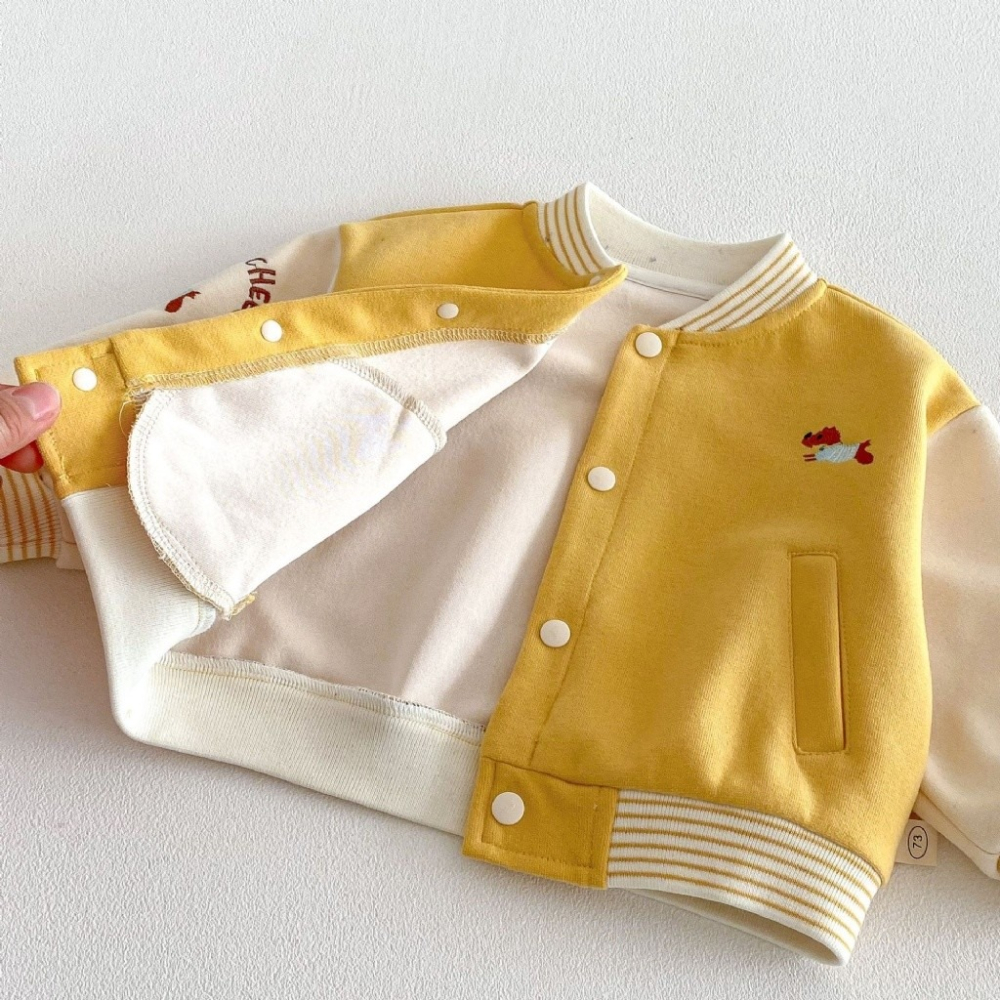 寶寶韓版拼袖卡通棒球外套-細節圖10