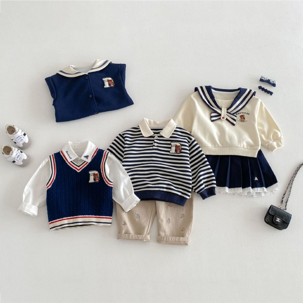 寶寶條紋Polo小熊學院風系列-細節圖2