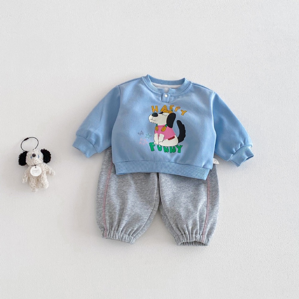 寶寶韓版卡通字母印花衛衣套裝-規格圖9