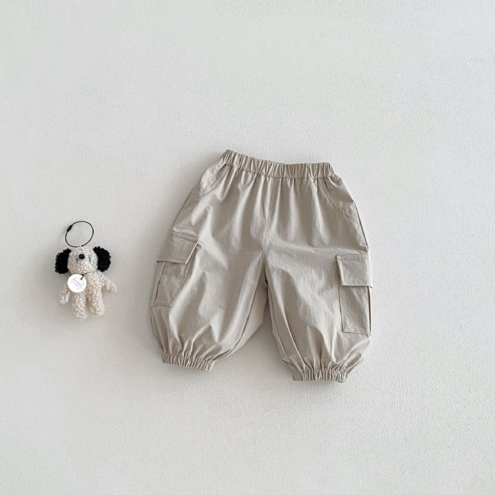 寶寶韓版純色工裝梭織休閒褲-細節圖5