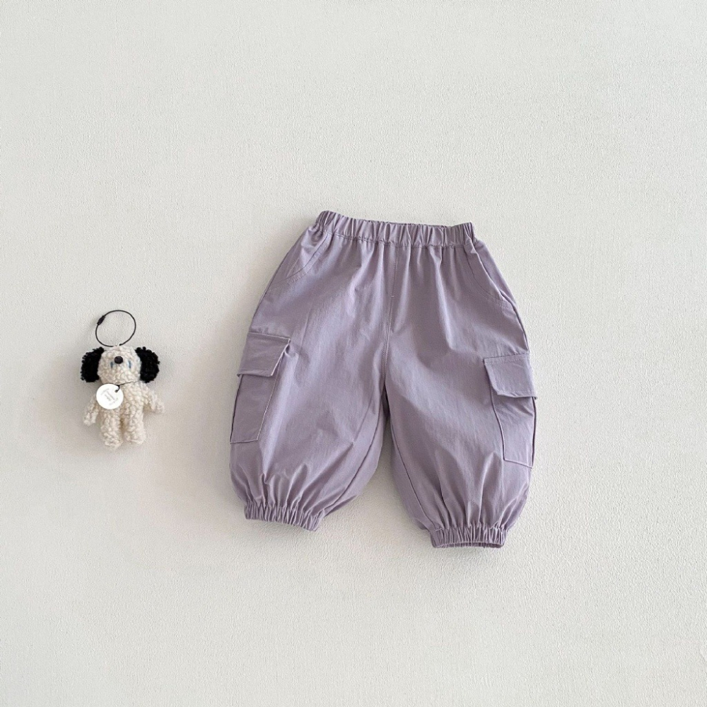 寶寶韓版純色工裝梭織休閒褲-細節圖6
