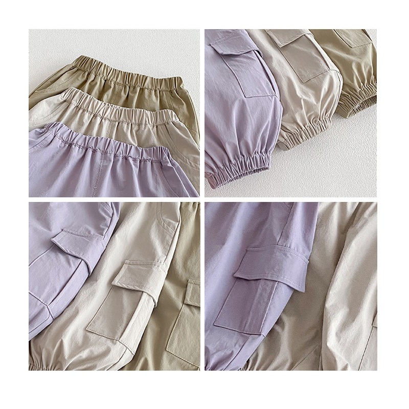 寶寶韓版純色工裝梭織休閒褲-細節圖8