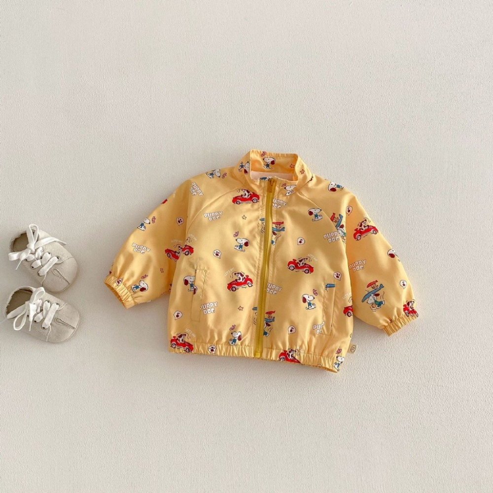寶寶韓版滿版狗狗卡通拉鏈外套-細節圖6