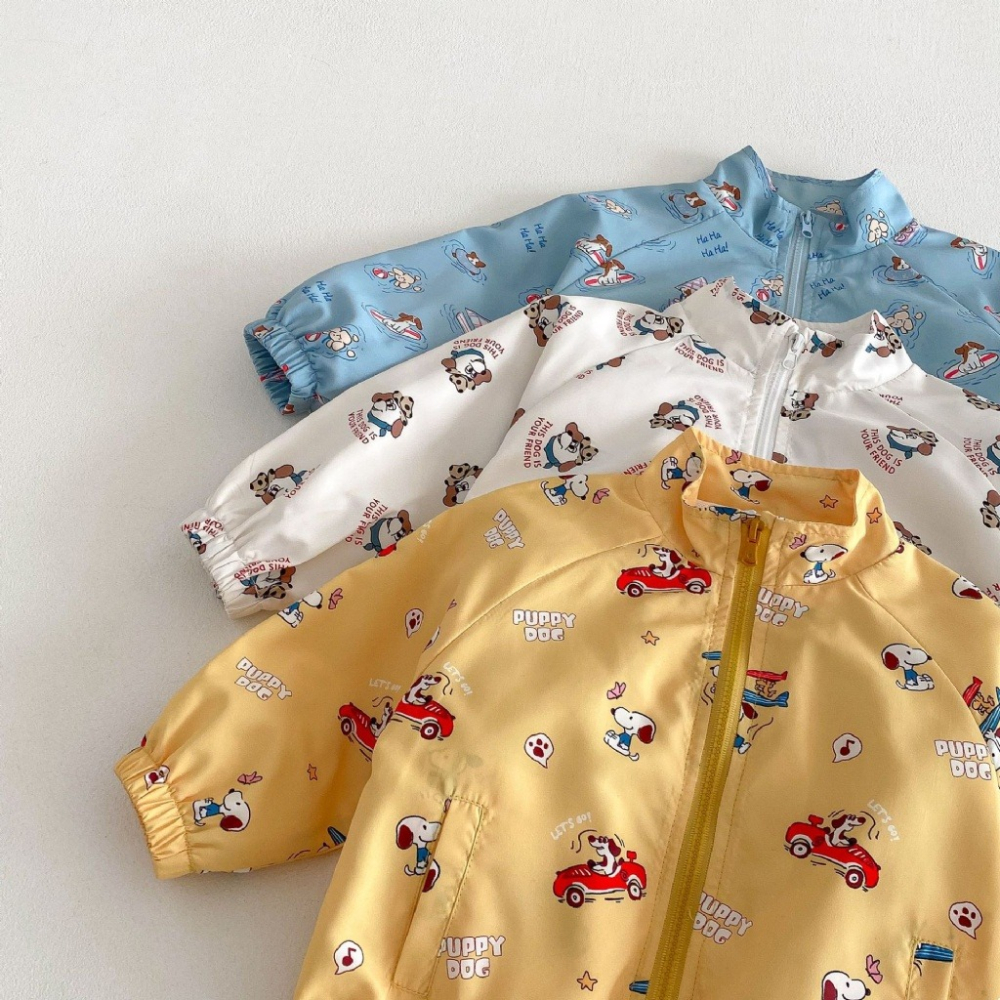 寶寶韓版滿版狗狗卡通拉鏈外套-細節圖7