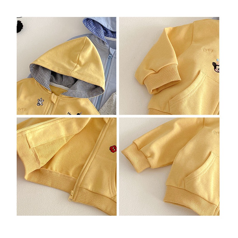 寶寶韓版連帽格子拉鏈外套-細節圖8